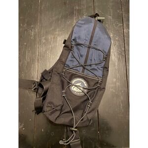 Vintage Mongoose Bicycles Sling Backpack Black Blue Crossbody One Strap Bag